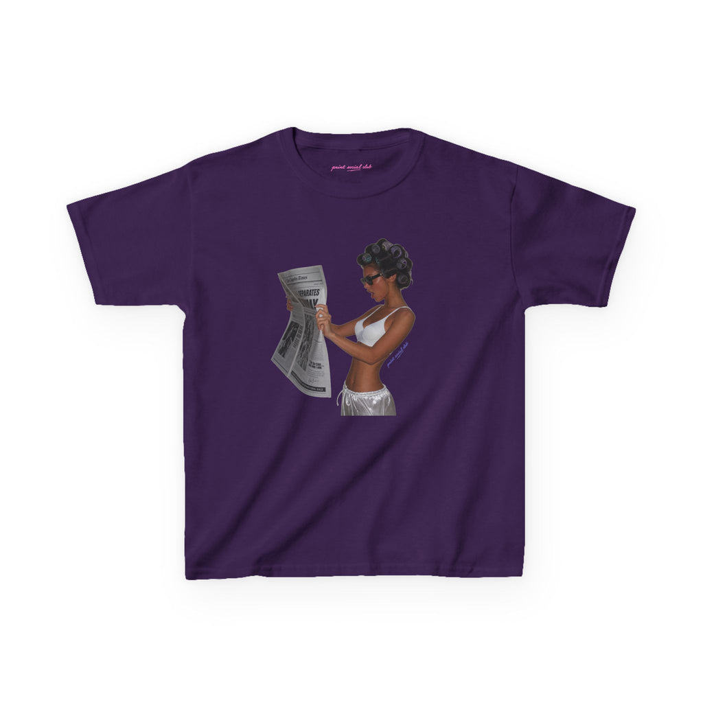 News Baby Tee in Purple, front