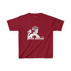 Camera Kid Baby Tee in Cardinal Red, front