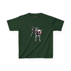 Skeleton Dog Baby Tee in Forest Green, front