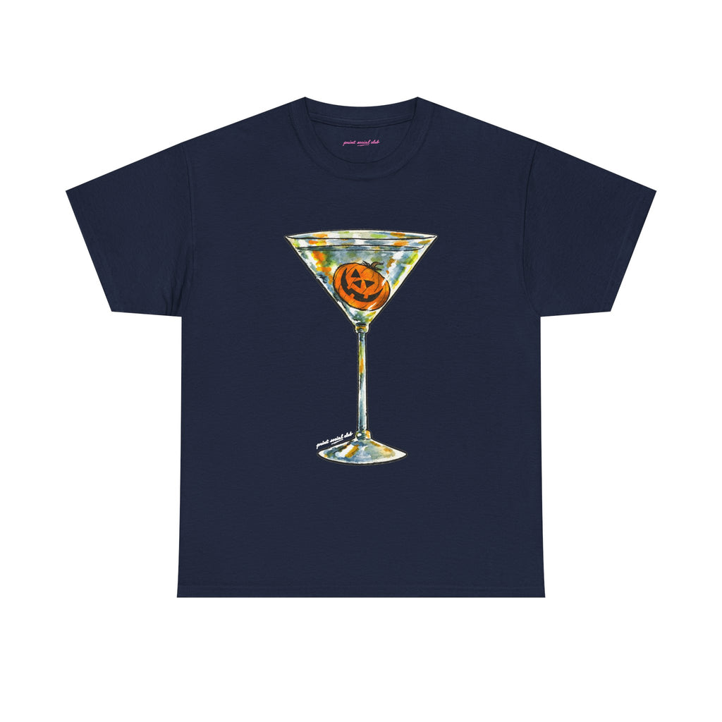Pumpkin Martini Classic Tee in Navy, front
