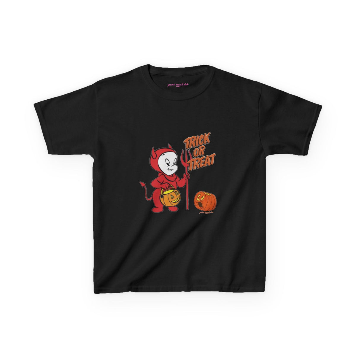 Little Devil Baby Tee in Black, front