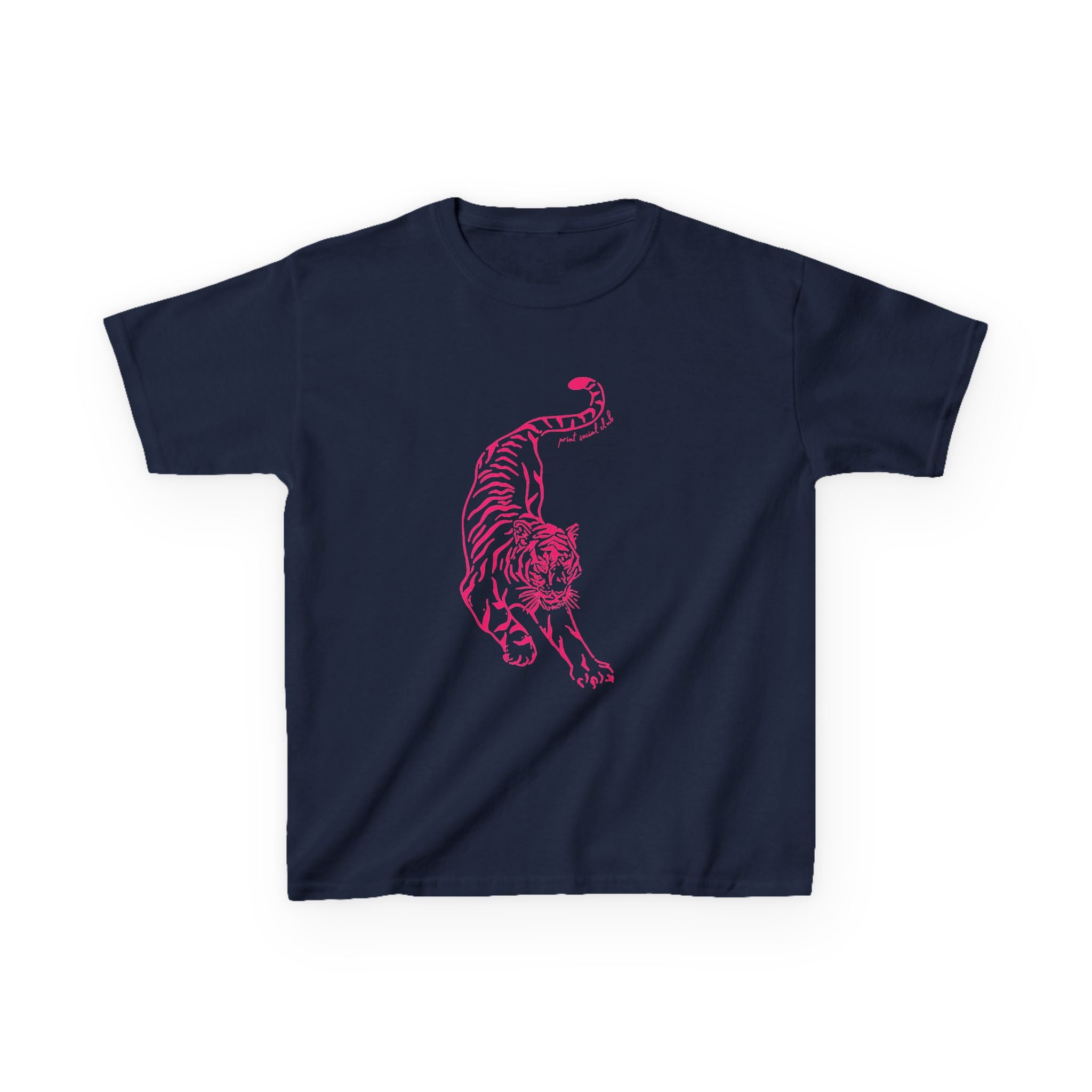 Stretching Baby Tee in Navy, front