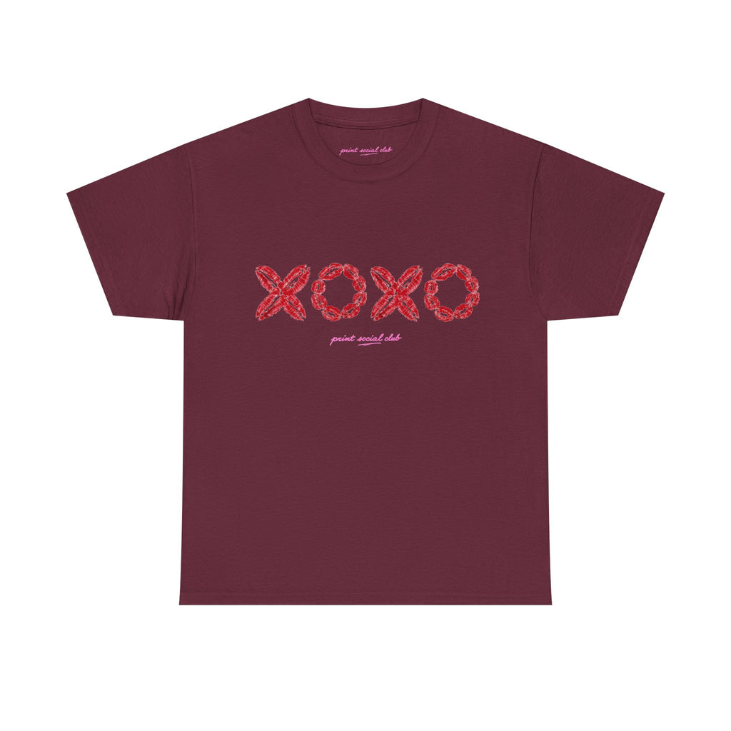 XOXO Classic Tee in Maroon, front
