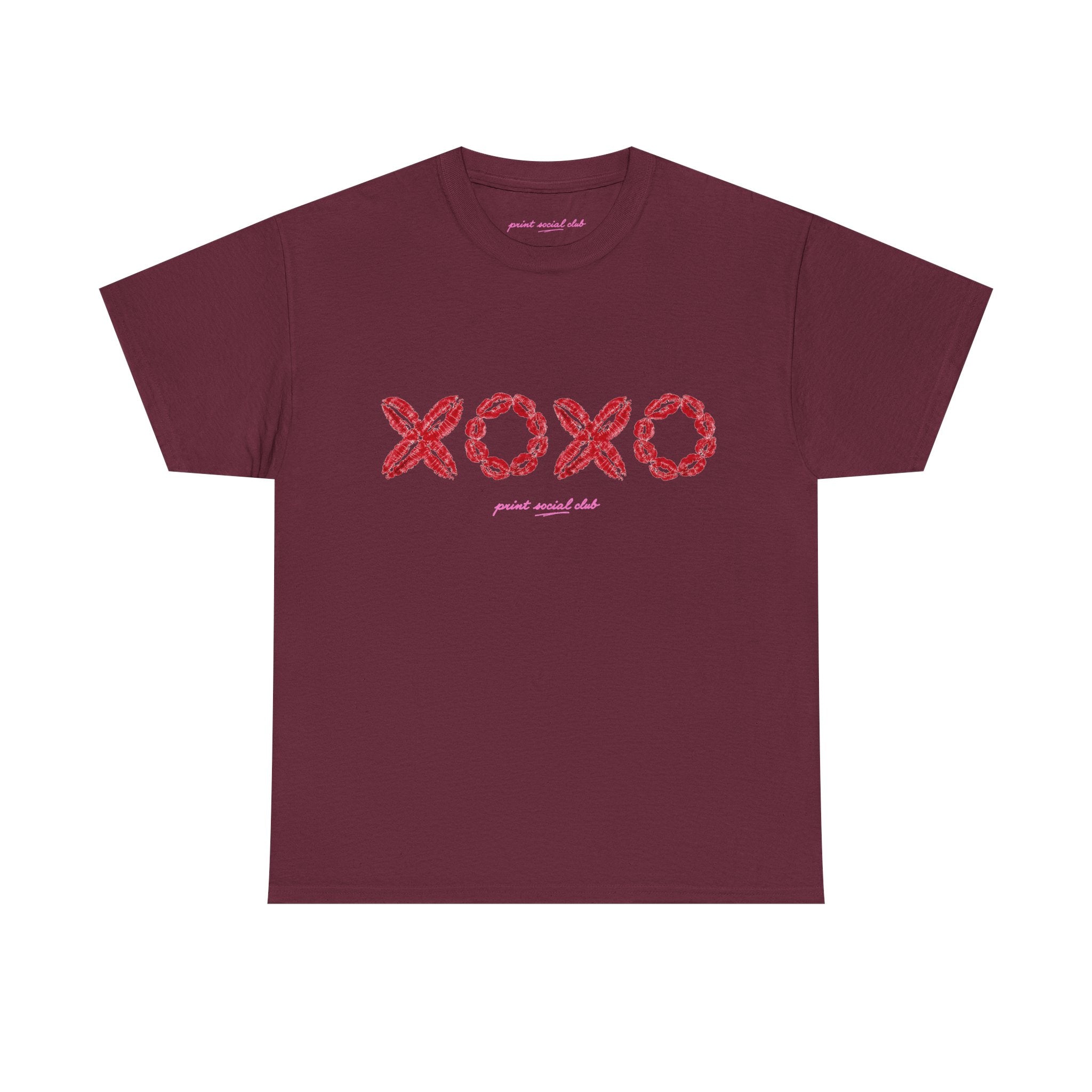 XOXO Classic Tee in Maroon, front