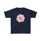 He Sent Flowers Baby Tee in Navy, front