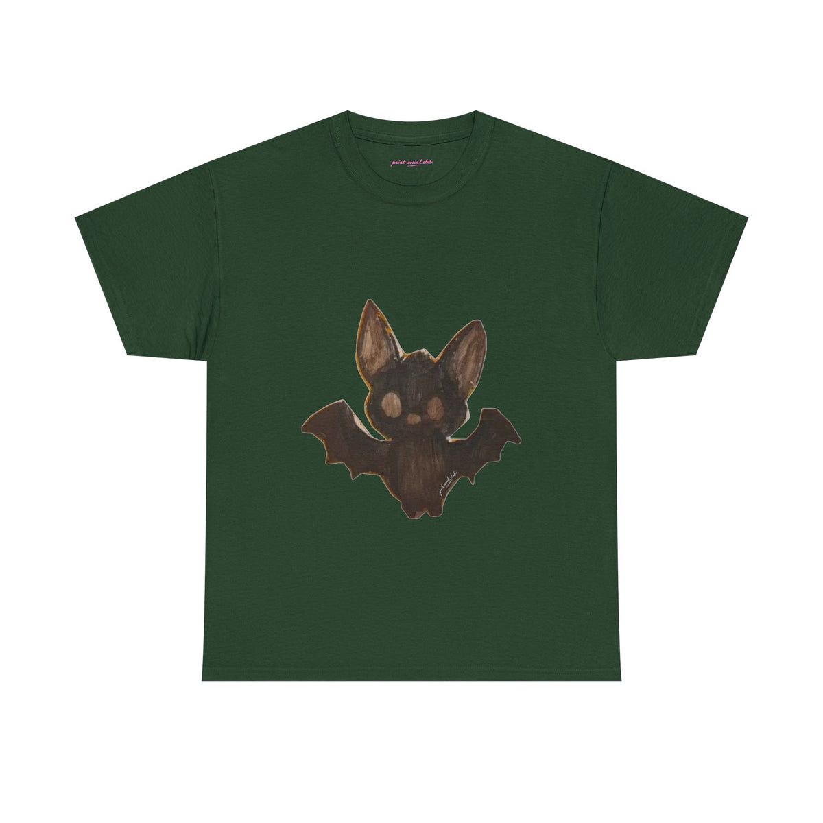 Little Bat Classic Tee in Forest Green, front