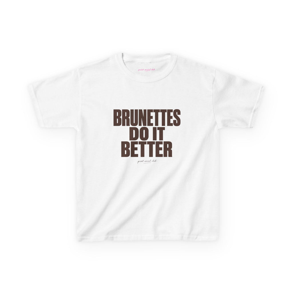 Brunettes Do It Better Baby Tee, front