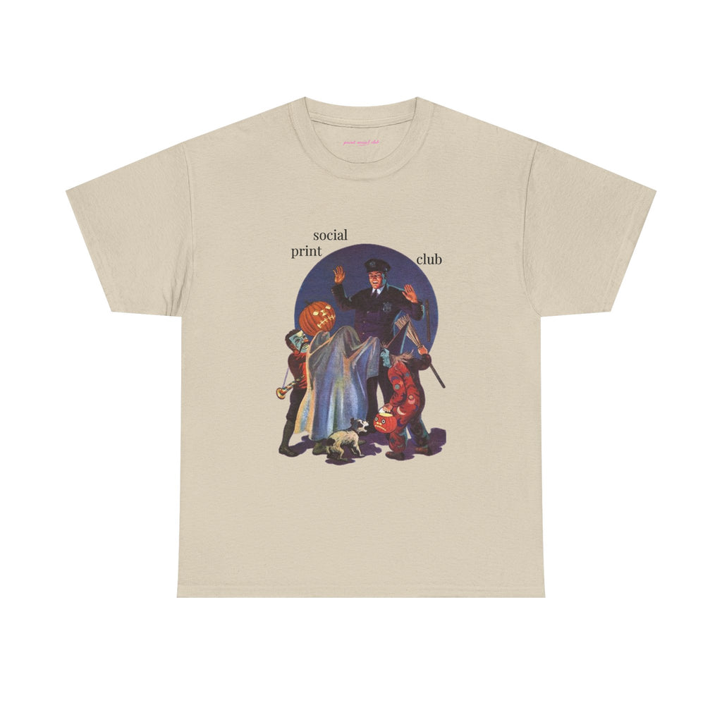 Trick Or Treaters Classic Tee in Sand, front