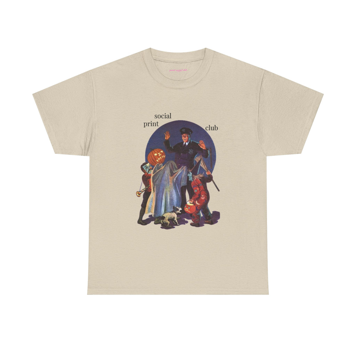 Trick Or Treaters Classic Tee in Sand, front