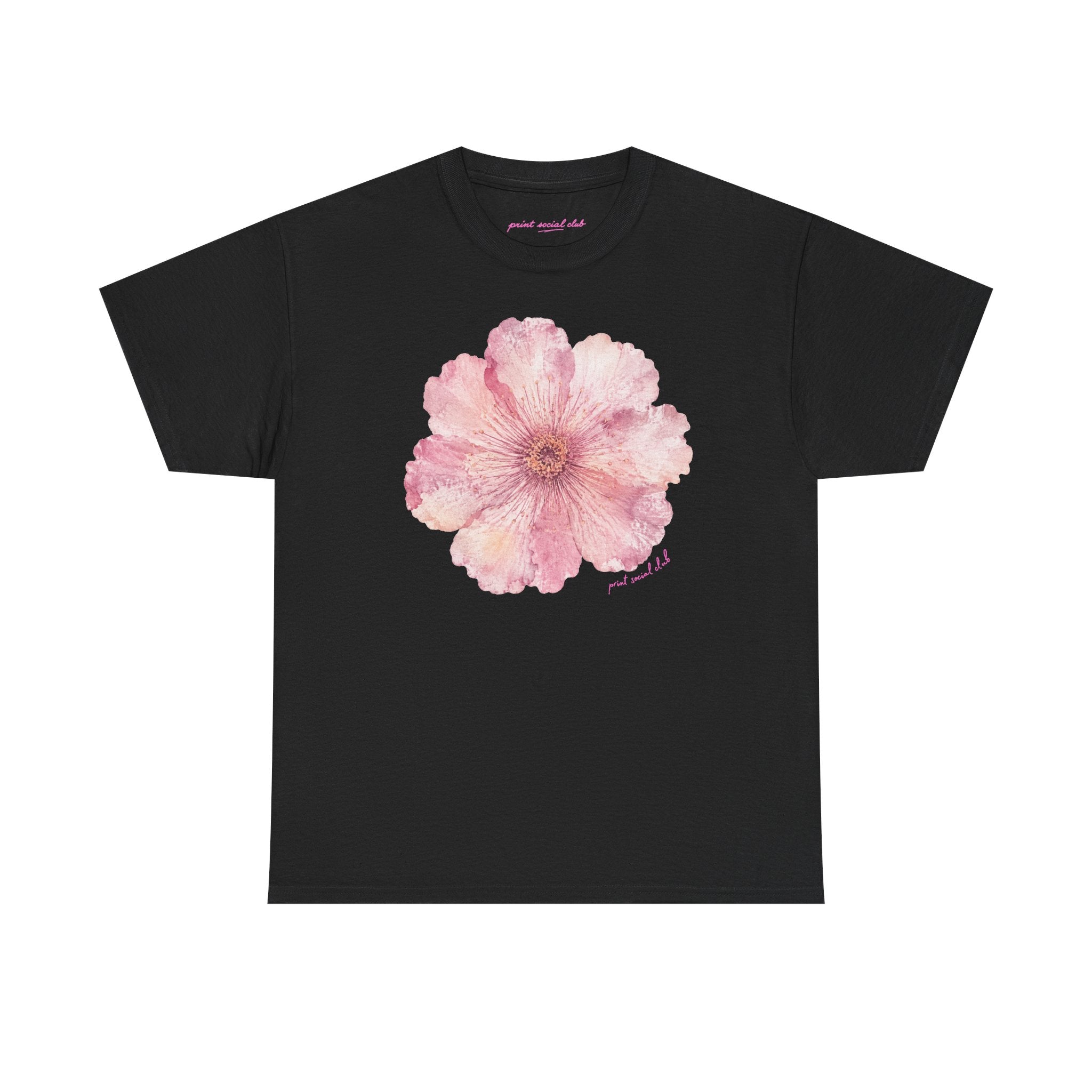He Sent Flowers Classic Tee in Black, front