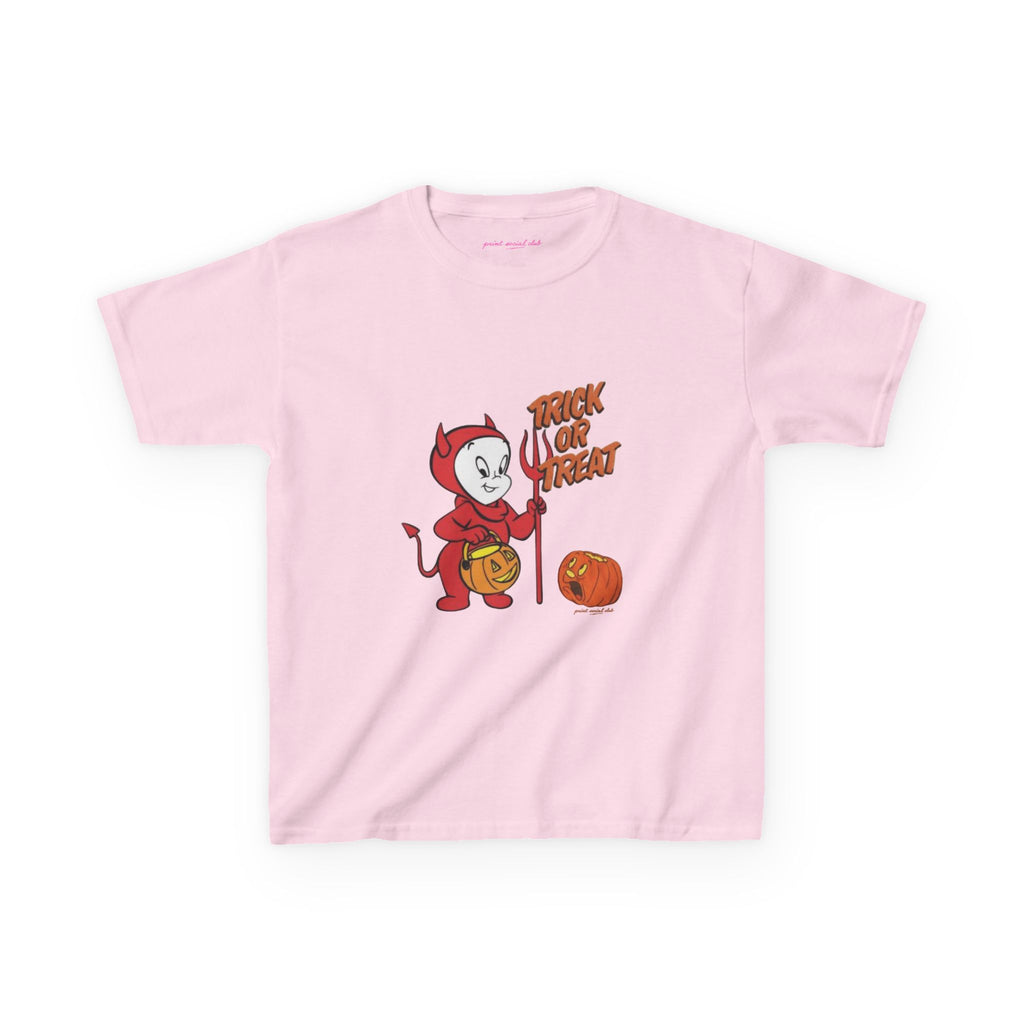 Little Devil Baby Tee in Light Pink, front