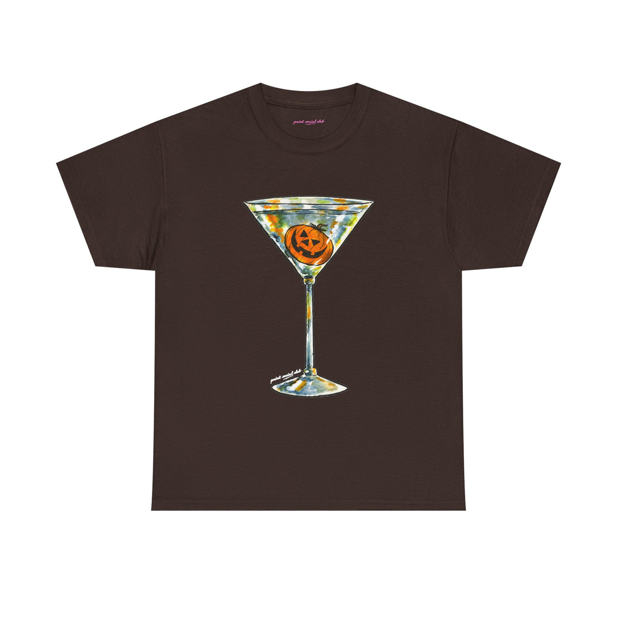 Pumpkin Martini Classic Tee in Dark Chocolate, front