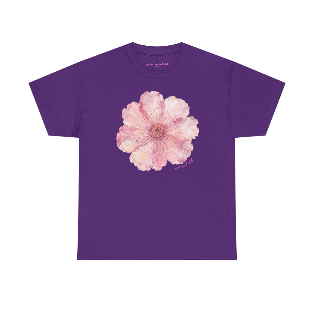 He Sent Flowers Classic Tee in Purple, front
