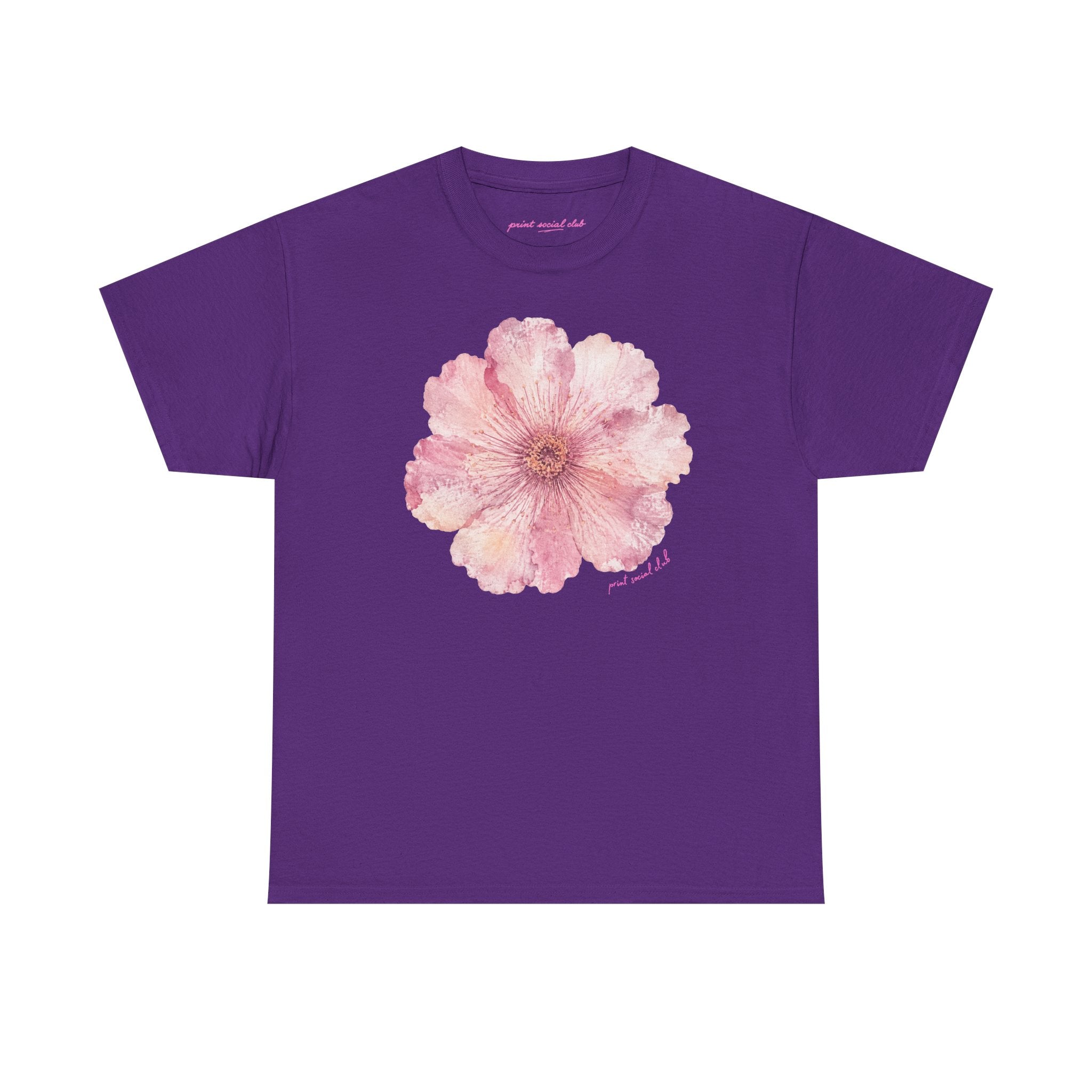 He Sent Flowers Classic Tee in Purple, front
