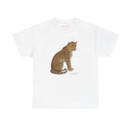 Watercolor Leopard Classic Tee in White, front