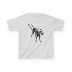 Skeleton Dog Baby Tee in Ash, front