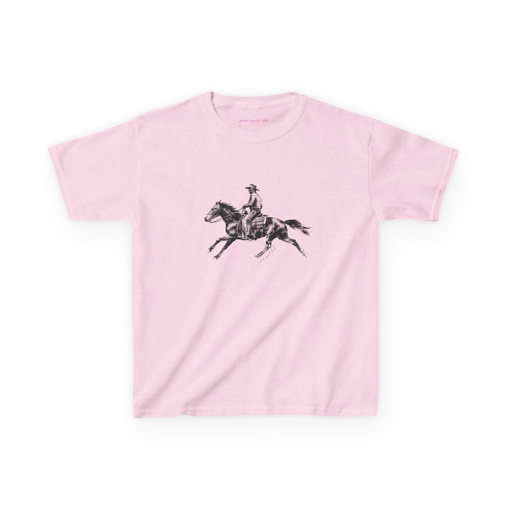 Wild West Baby Tee in Light Pink, front