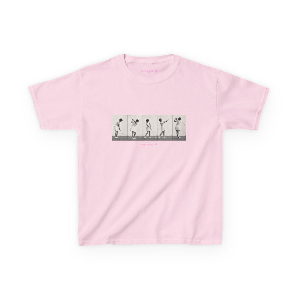 PSC Golf Club Baby Tee in Light Pink, front