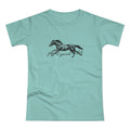The Horse print on millennial mint women's fitted tee, front view