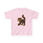 Black Cat Baby Tee in Light Pink, front