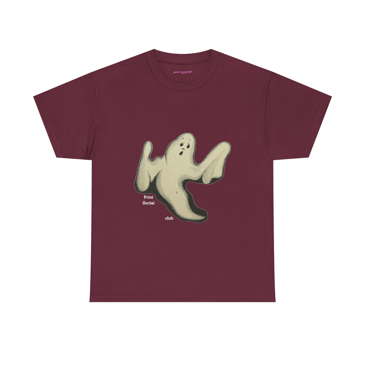Boo Classic Tee in Maroon, front