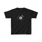 Lucky 8 baby tee in Black, front