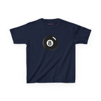 Lucky 8 baby tee in Navy, front