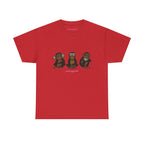 Wise Monkeys Classic Tee in Red, front