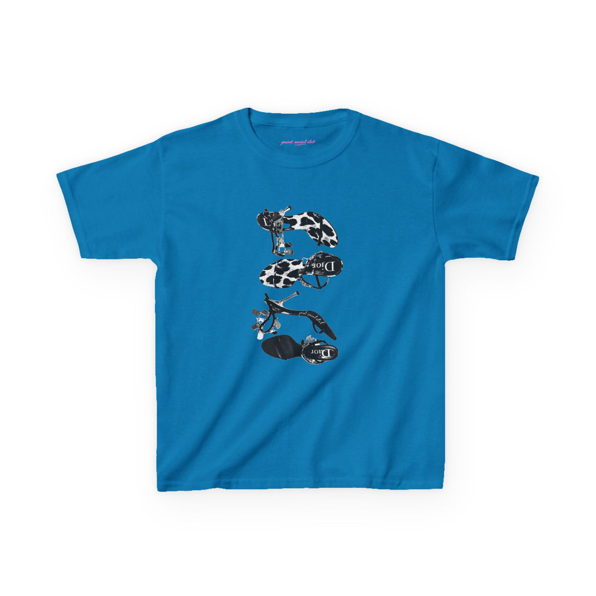 Heels Baby Tee in Sapphire, front