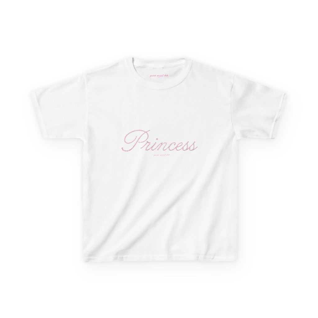 Pink Princess Baby Tee in White, front