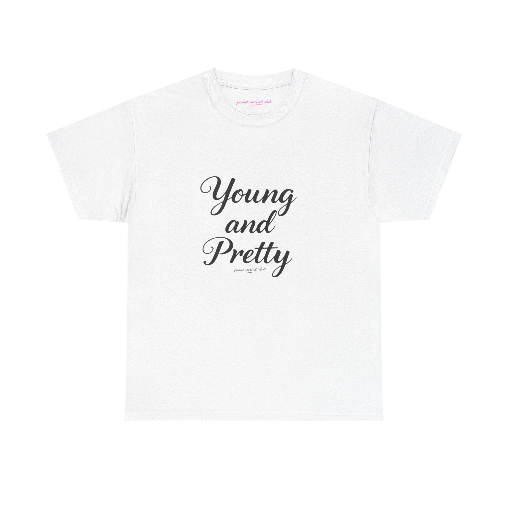 Young & Pretty Classic Tee in White, front