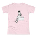 Gelato Hour print on orchid pink women's fitted tee, front view