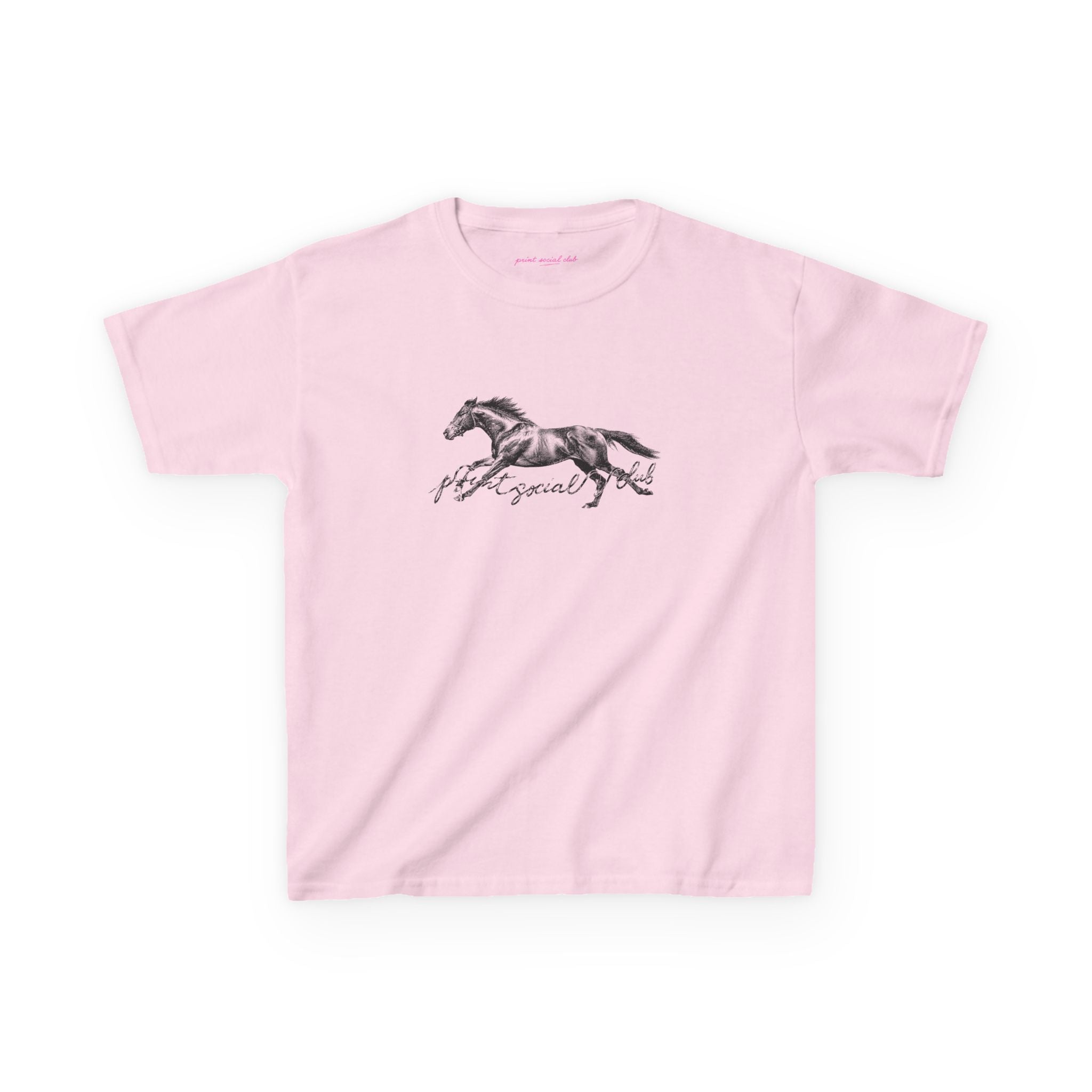 The Horse Baby Tee in Light Pink, front