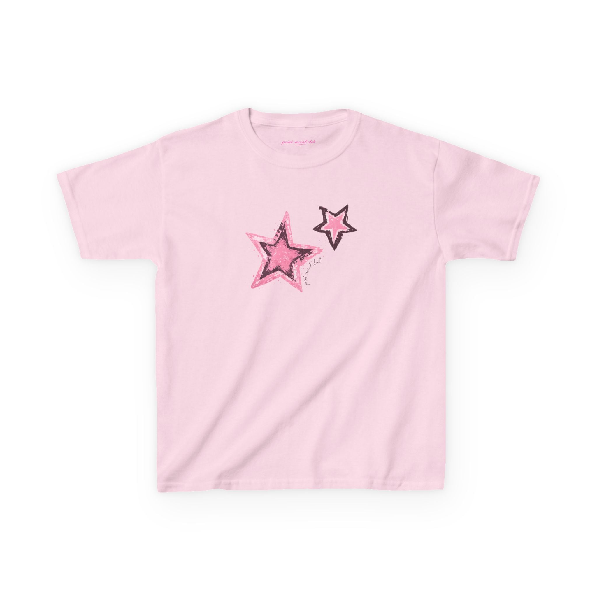 Shooting Stars Pink Baby Tee, front