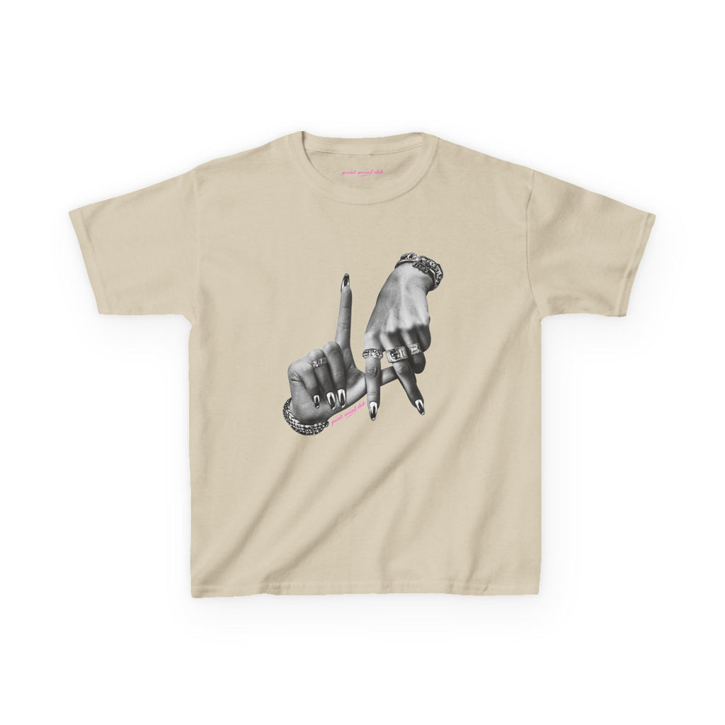 LA Baby Tee in Sand, front