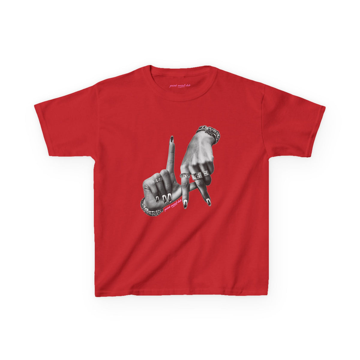 LA Baby Tee in Red, front