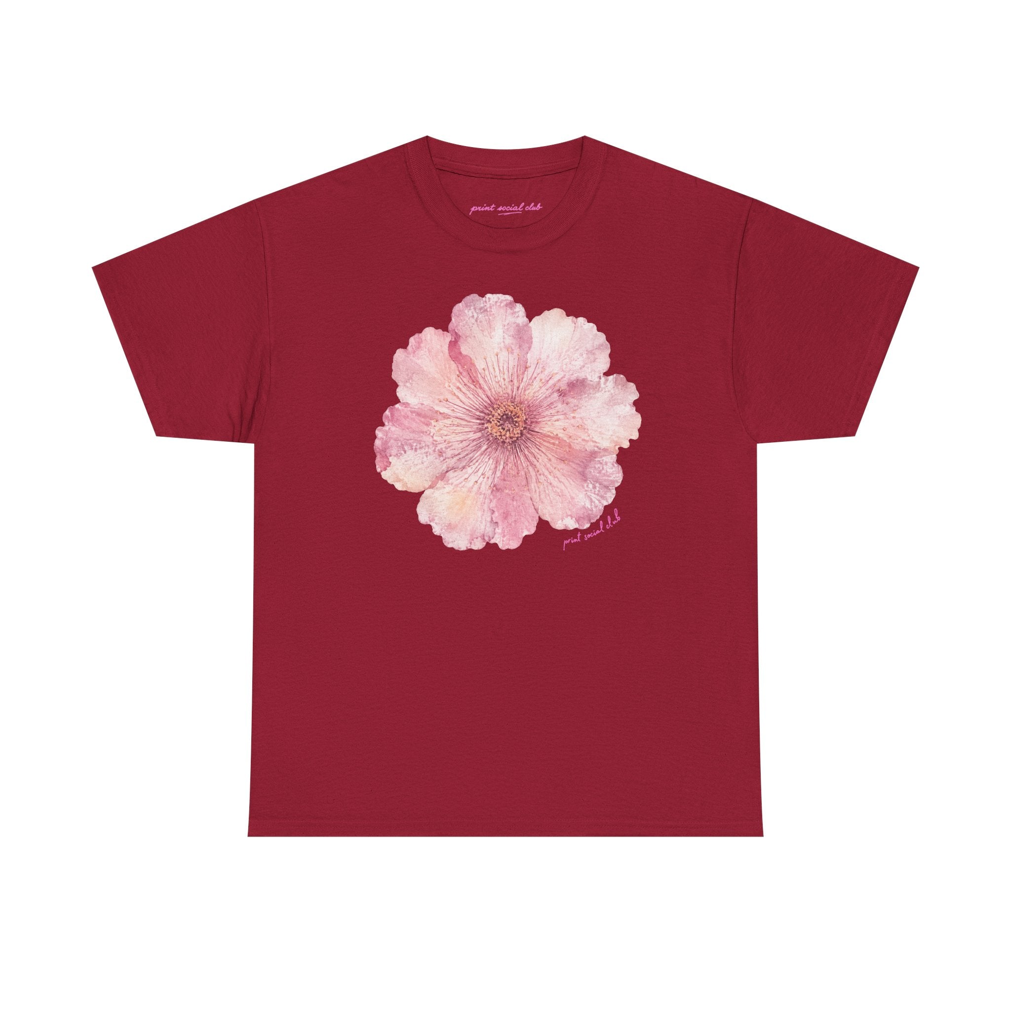 He Sent Flowers Classic Tee in Cardinal Red, front