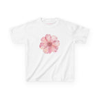 He Sent Flowers Baby Tee in White, front