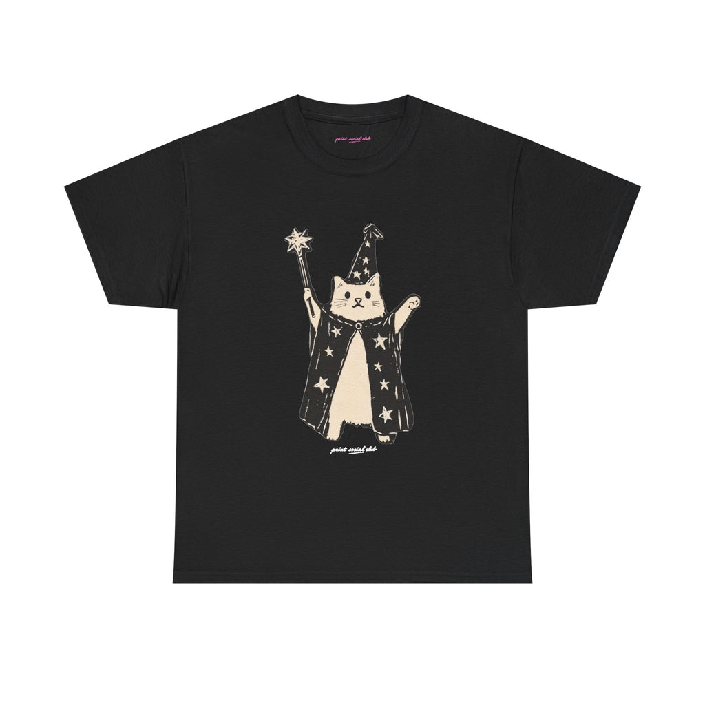 Wizard Cat Classic Tee in Black, front