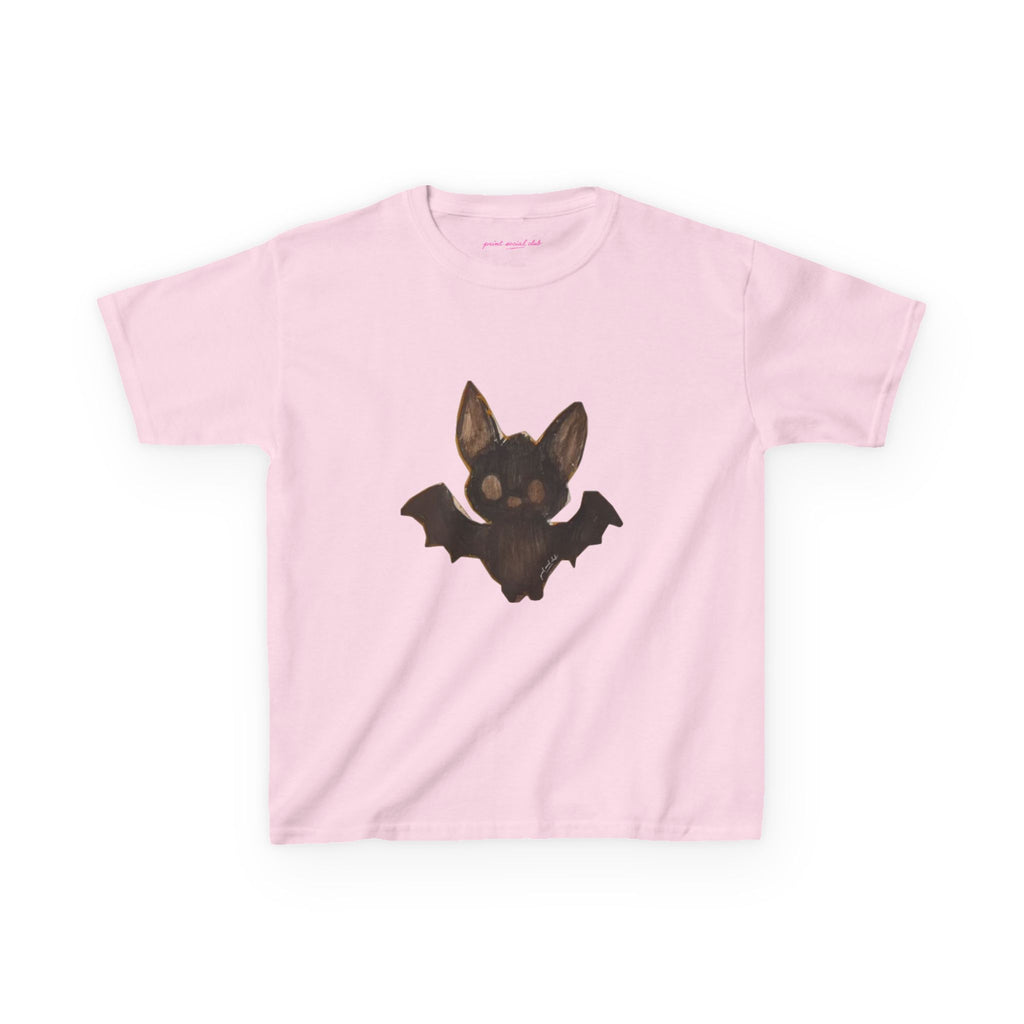 Little Bat Baby Tee in Light Pink, front