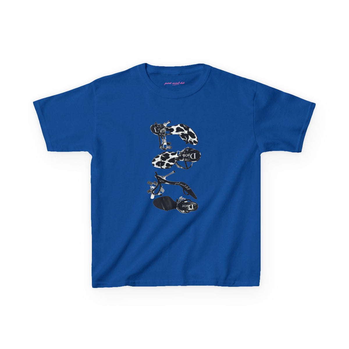 Heels Baby Tee in Royal, front