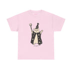 Wizard Cat Classic Tee in Light Pink, front