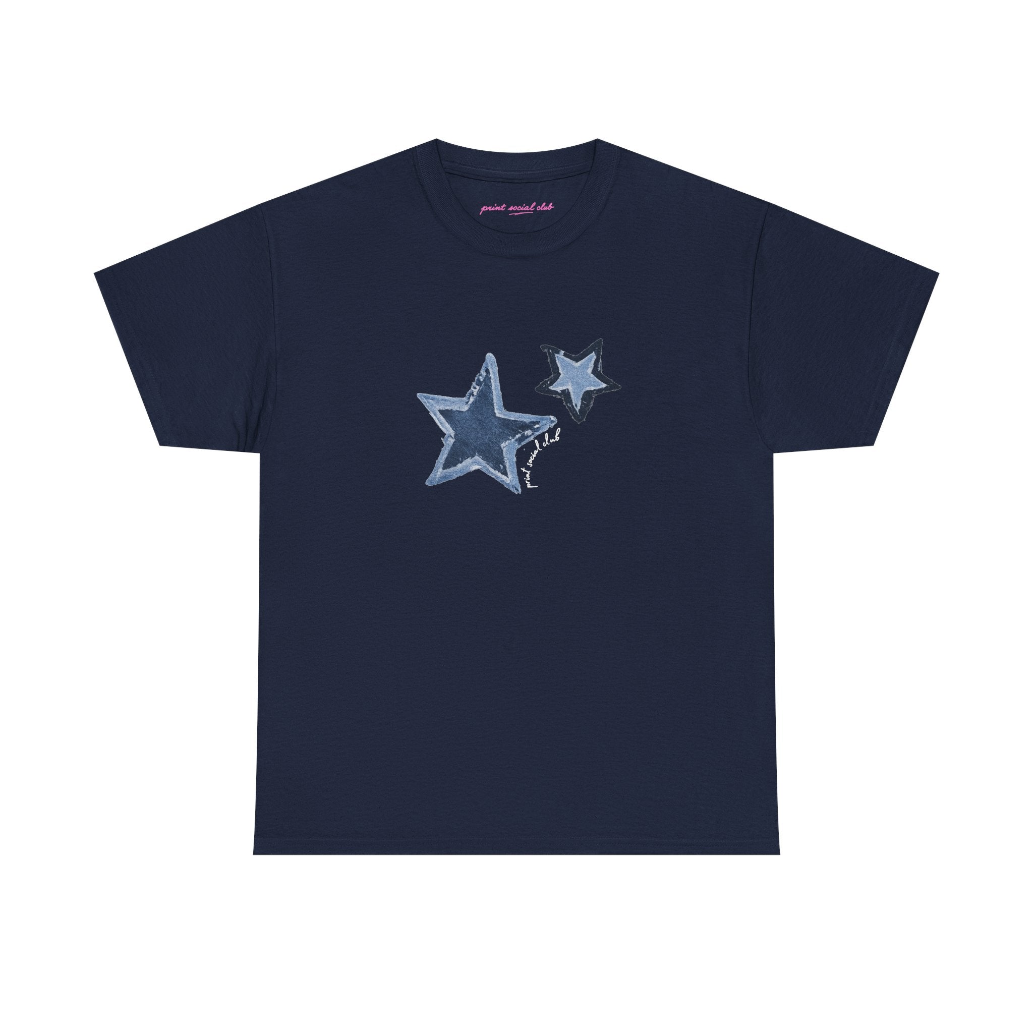 Shooting Stars Classic Tee in Navy, front
