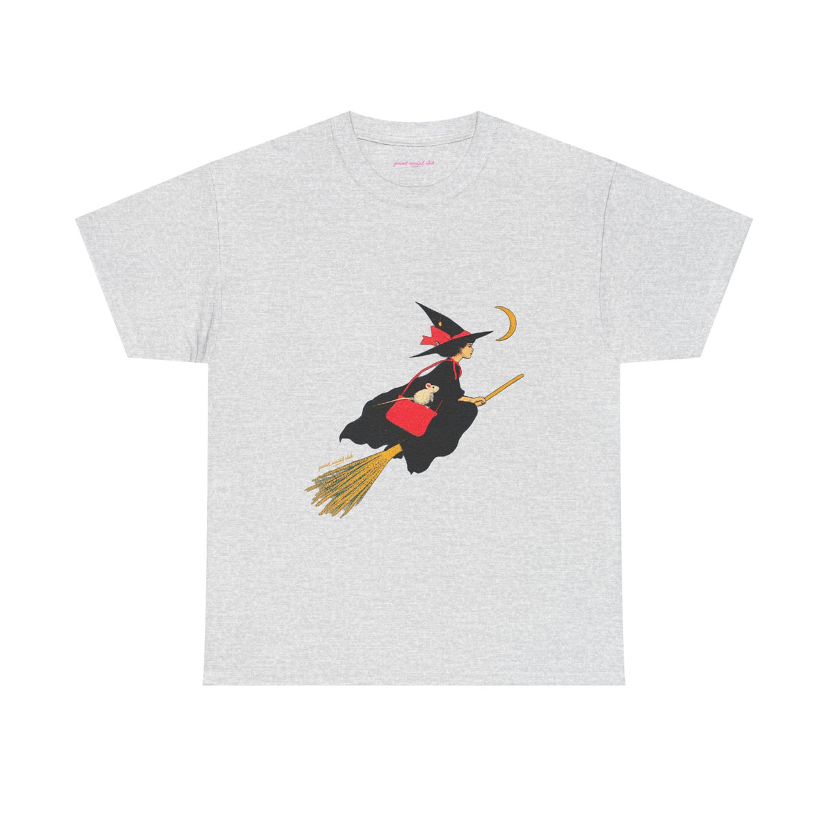 Flying Witch Classic Tee in Ash, front