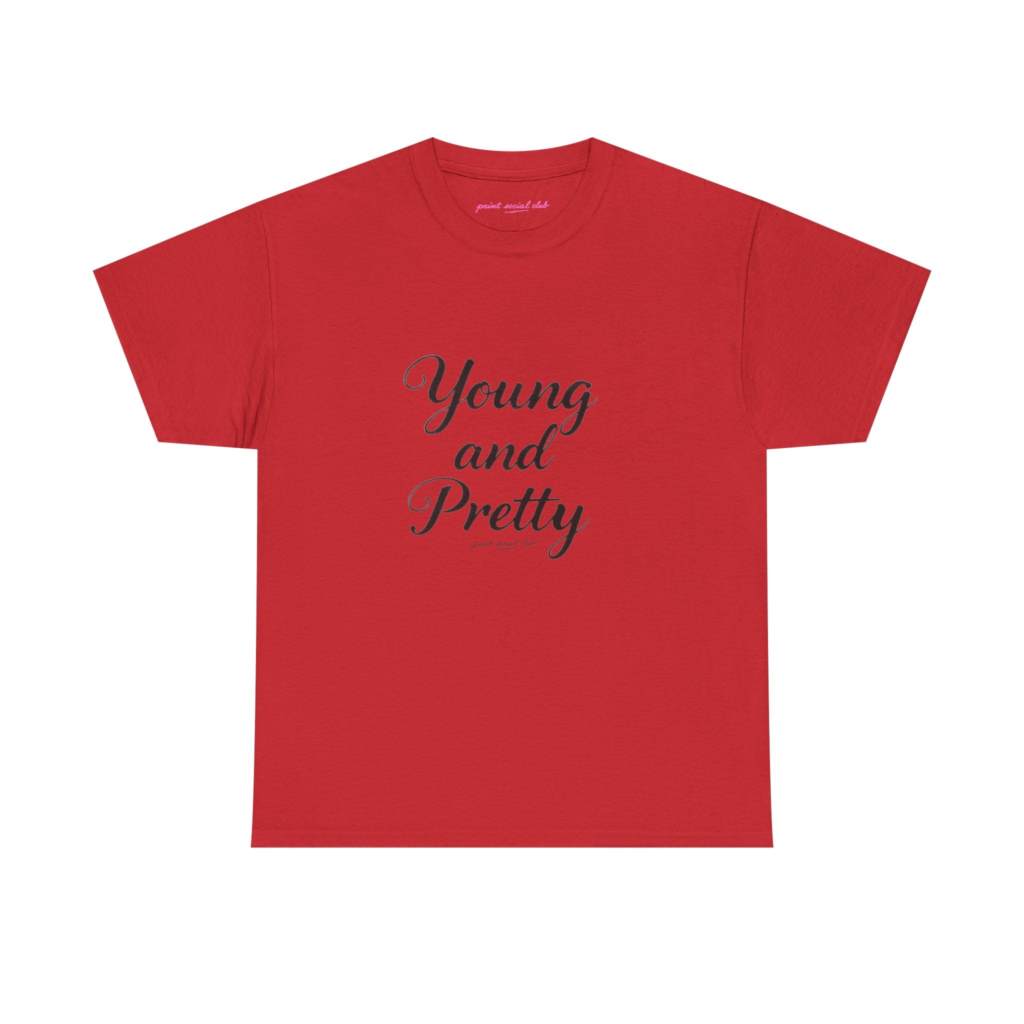 Young & Pretty Classic Tee in Red, front