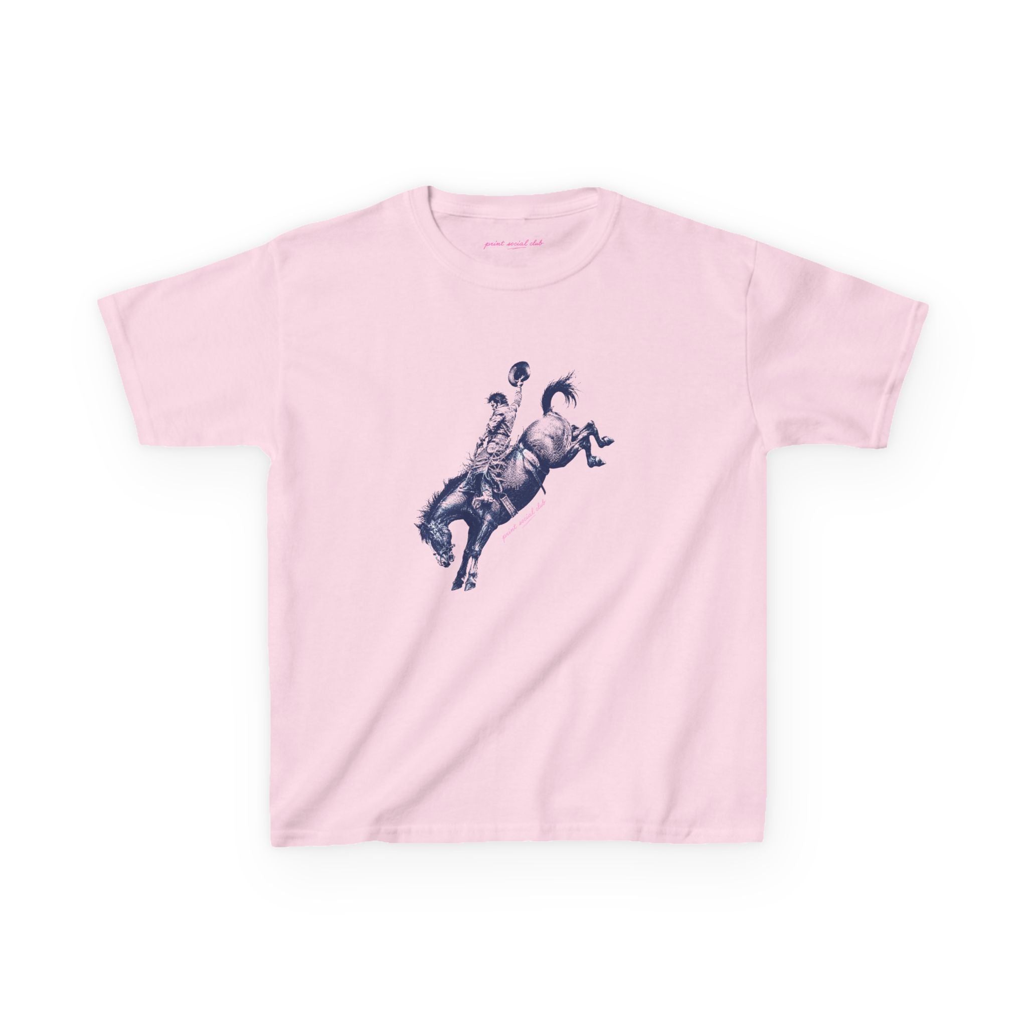 Yeehaw! baby tee in Light Pink, front