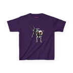 Skeleton Dog Baby Tee in Purple, front