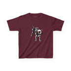 Skeleton Dog Baby Tee in Maroon, front