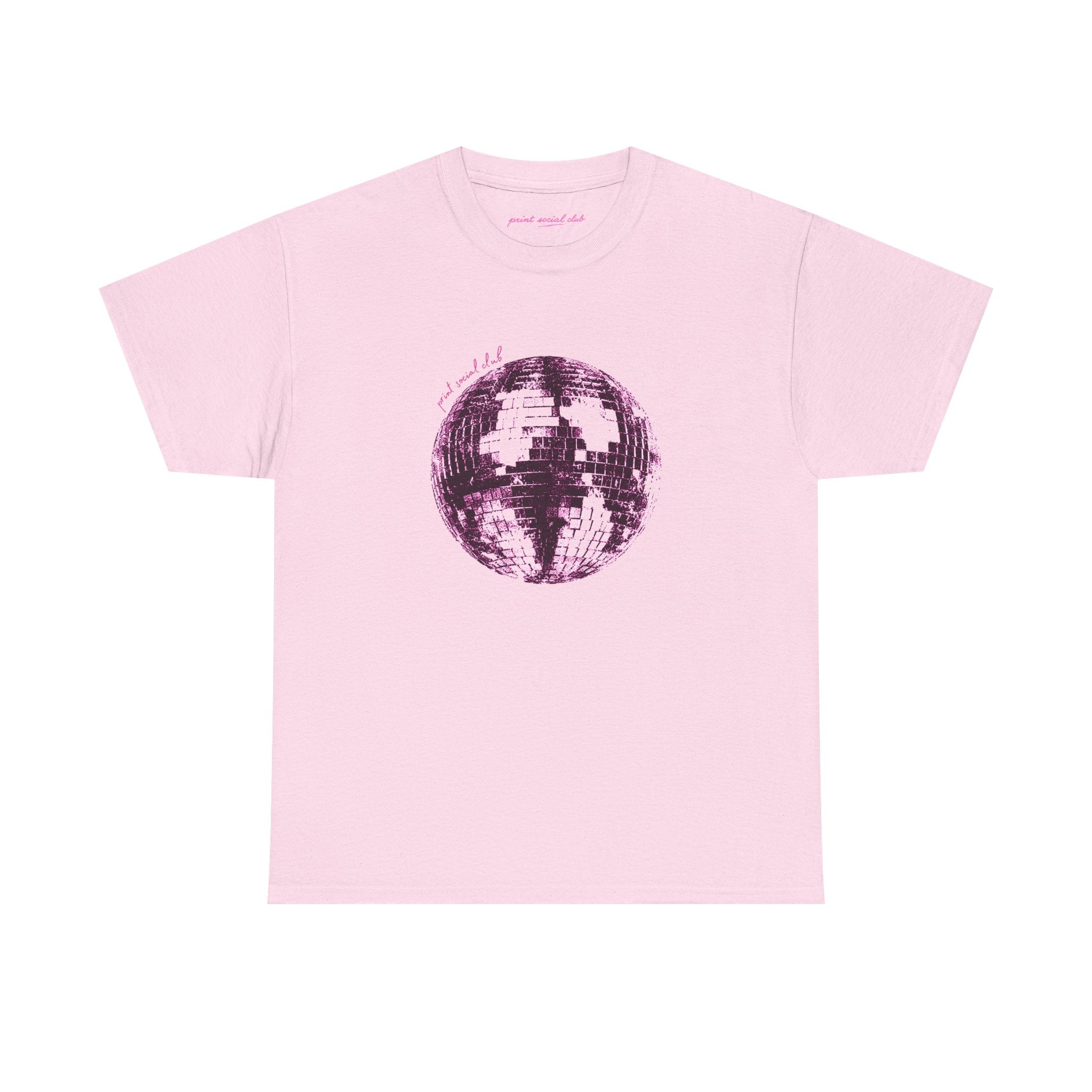 Disco Ball Classic Tee in Light Pink, front