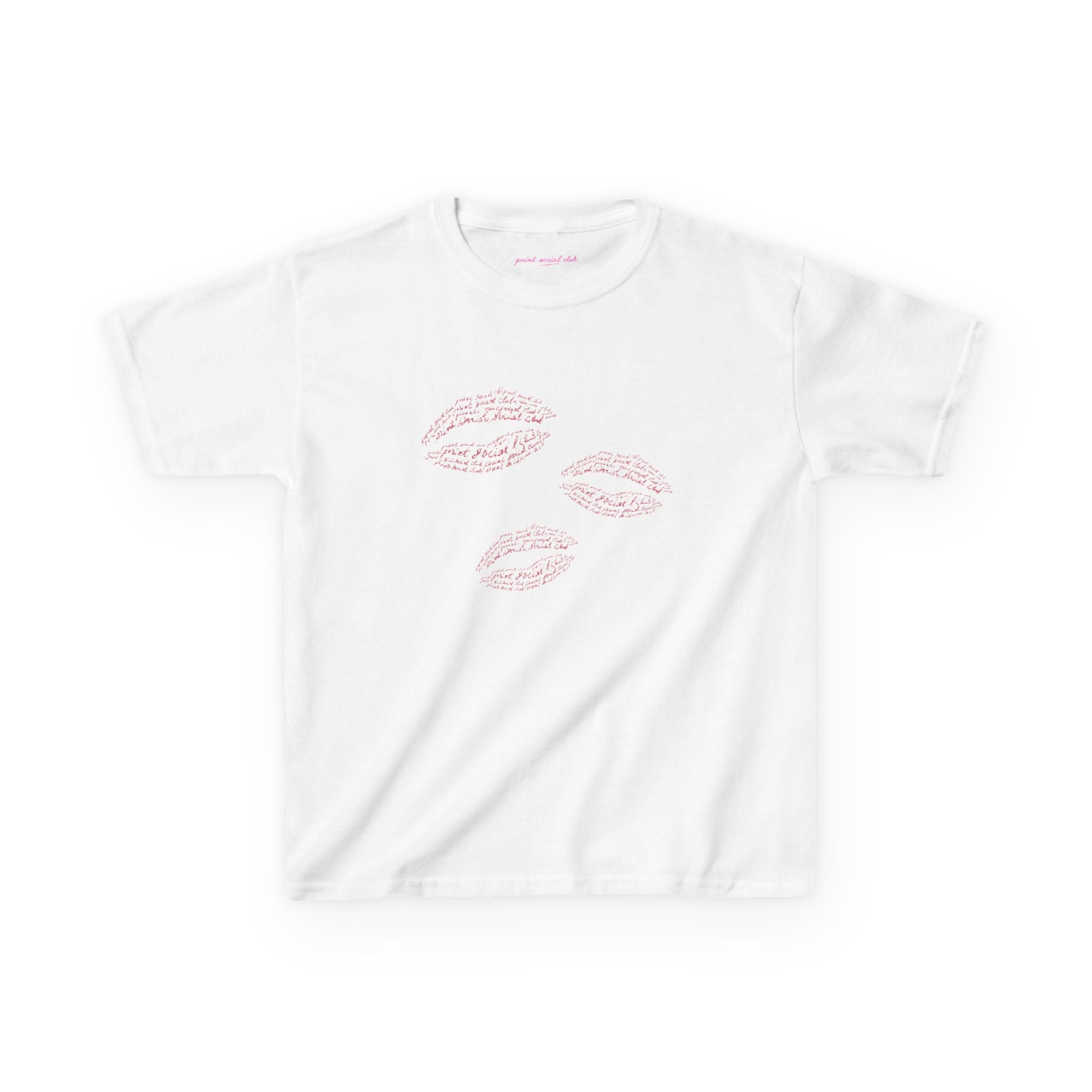 Print Kisses Baby Tee, front